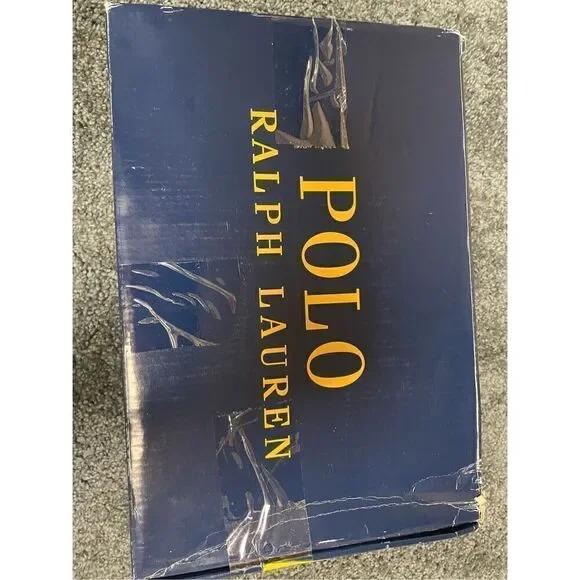 Polo Ralph Lauren Heritage Court II Low Shoes White Blue Leather Mens 7D - Picture 5 of 8